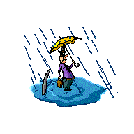 Animation of a man standing in water with a shark circling him